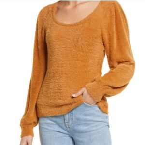Rachel Parcell Womens balloon sleeve fuzzy sweater XS